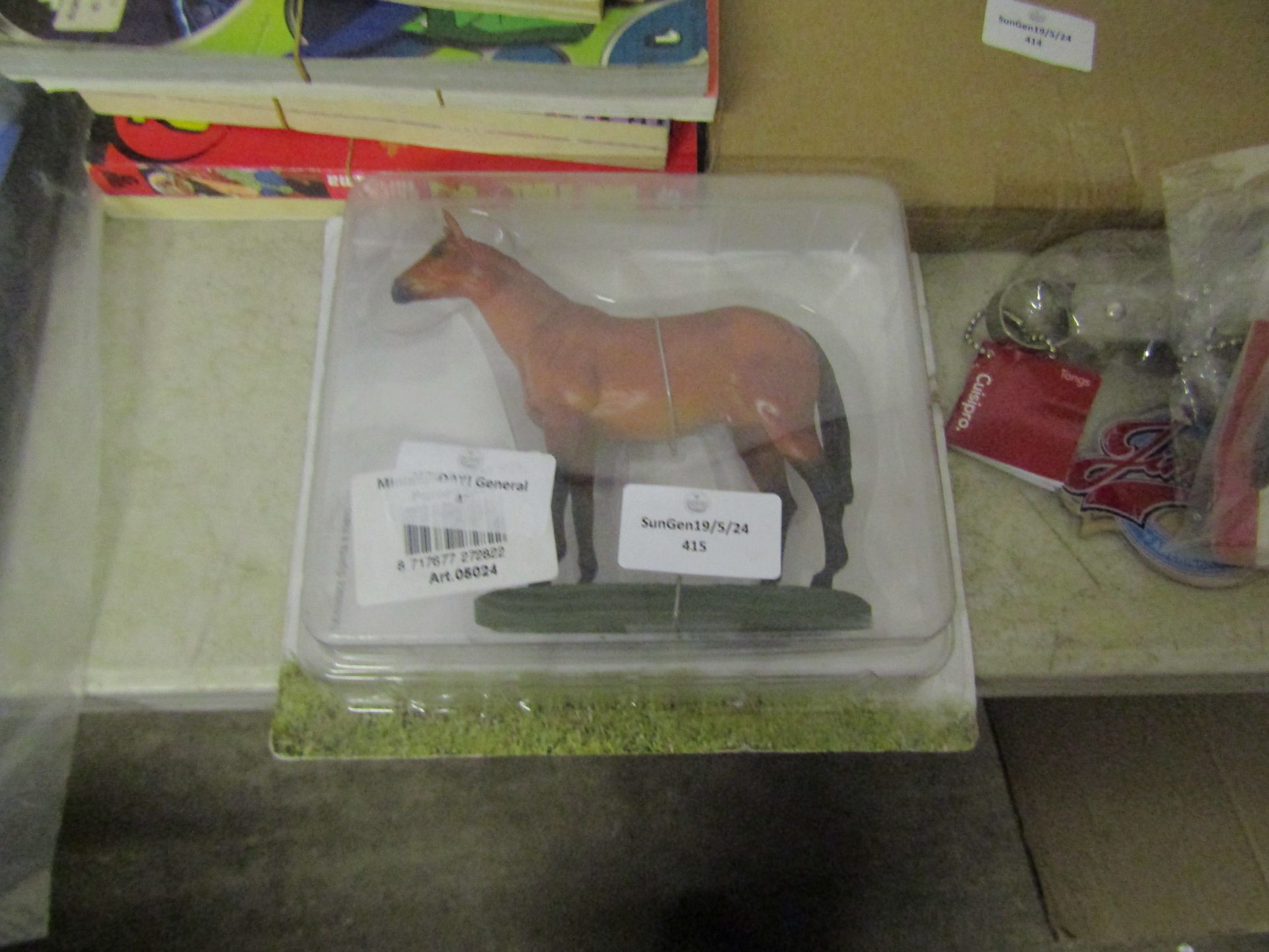 Miniture Horse On Stand, Unchecked & Packaged.