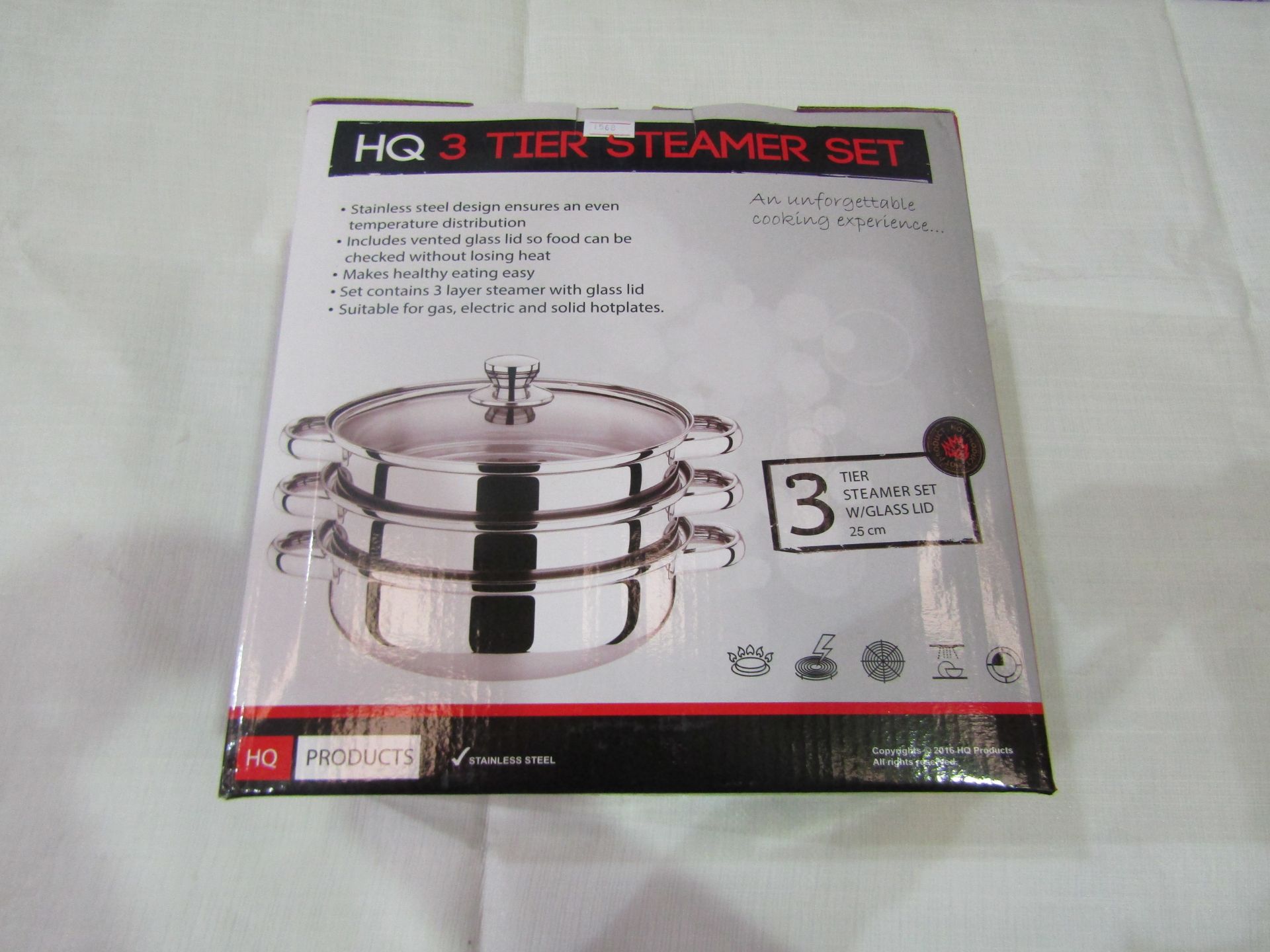 HQ 3-Tier Stainless Steel Steamer Set - Unchecked & Boxed.