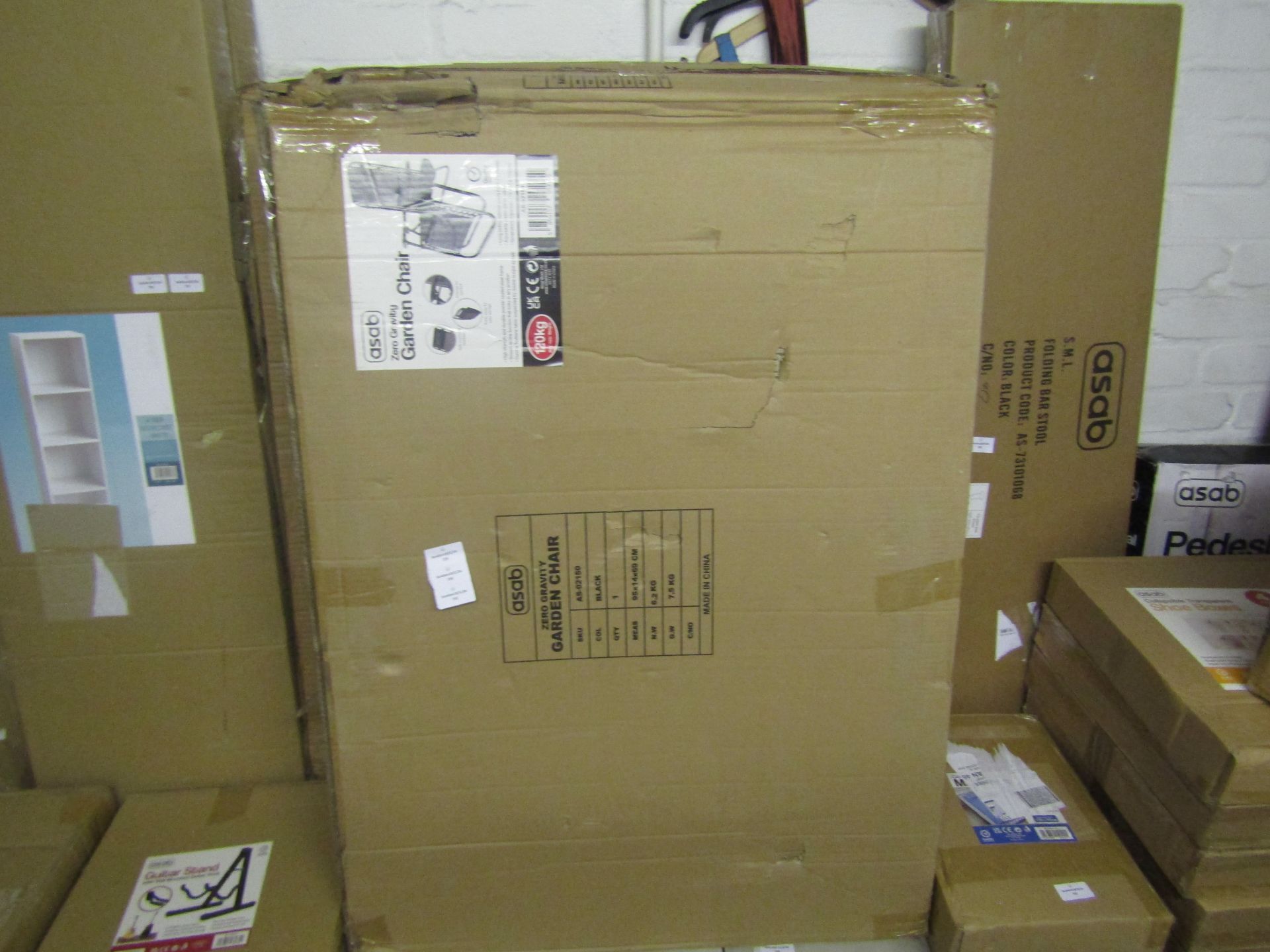 Asab Zero Gravity Garden Chair, 120kg Capacity - Unchecked & Boxed.