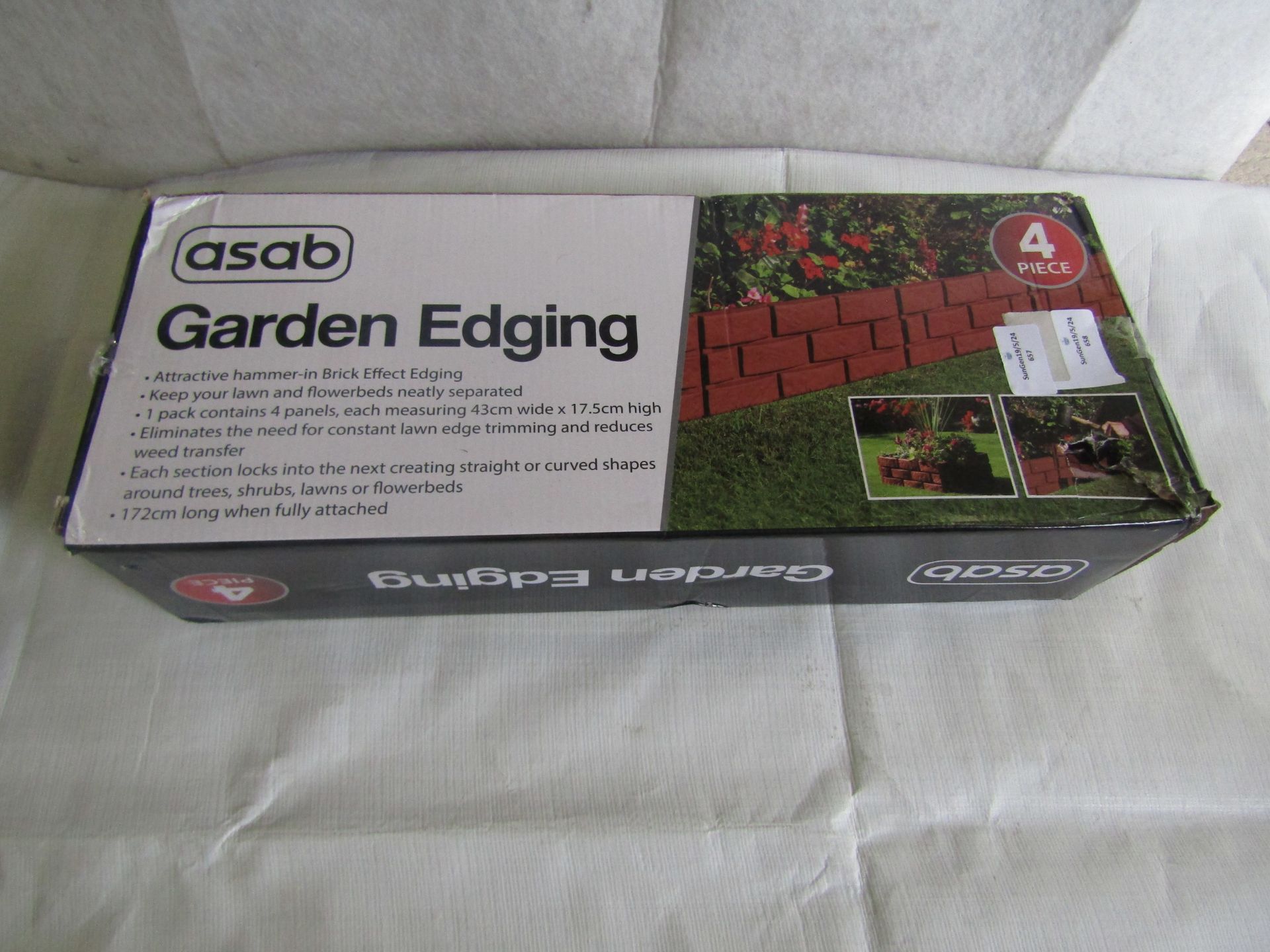 Asab 4 Piece Garden Edging, Brick Effect - Unchecked & Boxed.