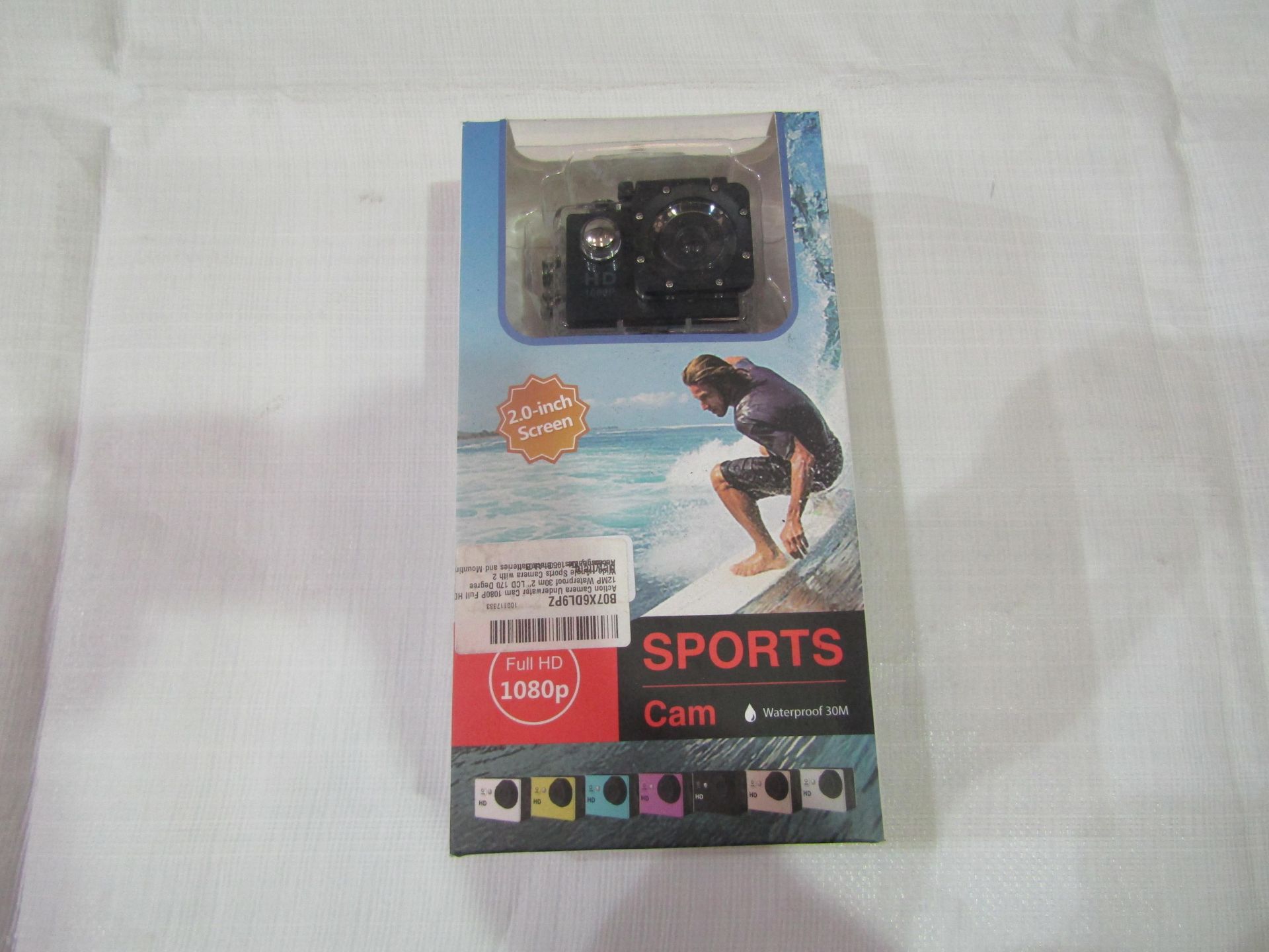 1080p Sports Camera, Waterproof To 30m, Full HD, 12mp LCD 170 Degree Wide Angle - Unchecked &