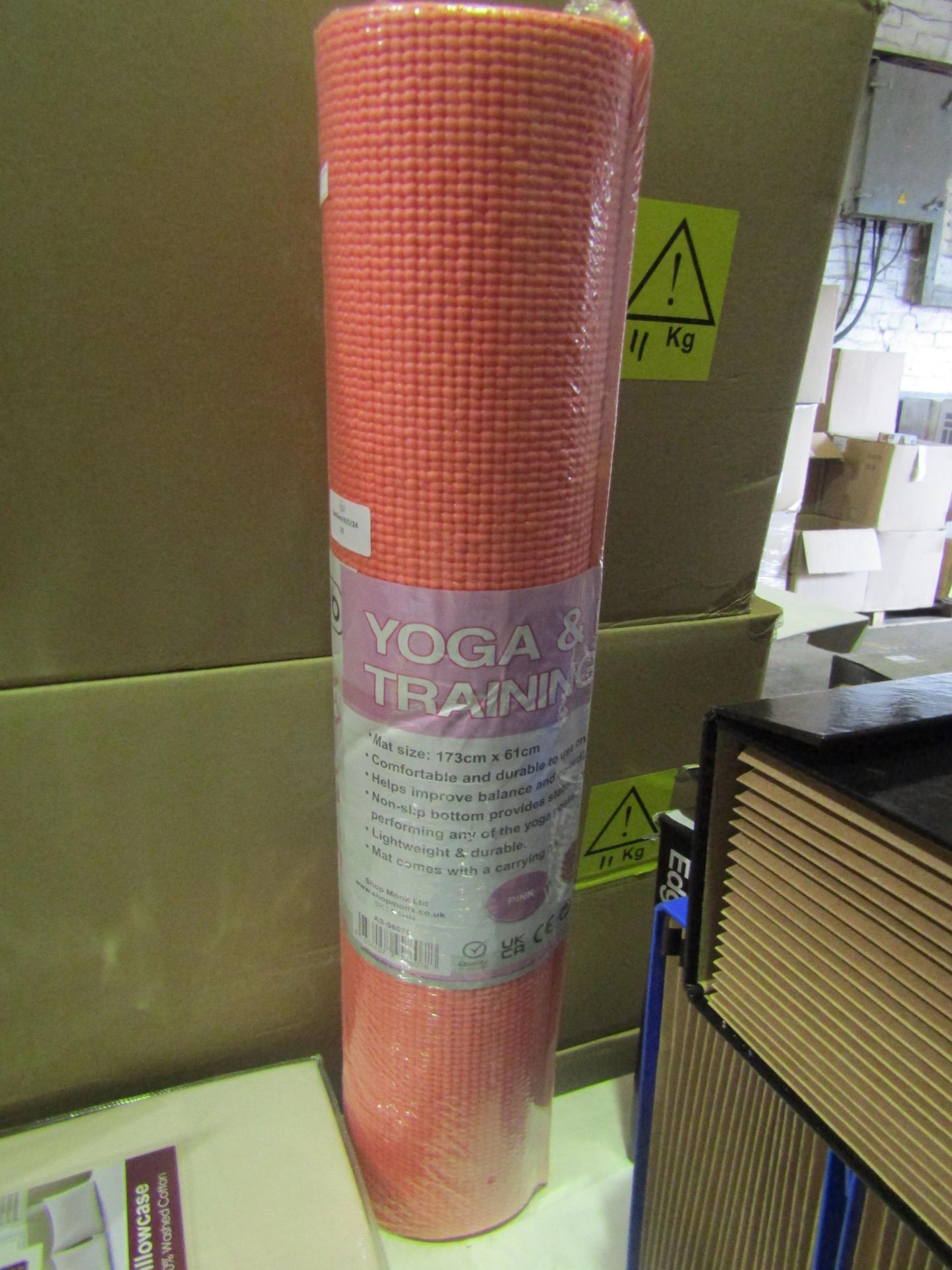 Asab Yoga & Fitness Training Mat Pink, Size: 173x61cm - Unused & Packaged.