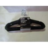 Asab 10 Pack Adult Flocked Hangers, Black - Unused & Packaged.