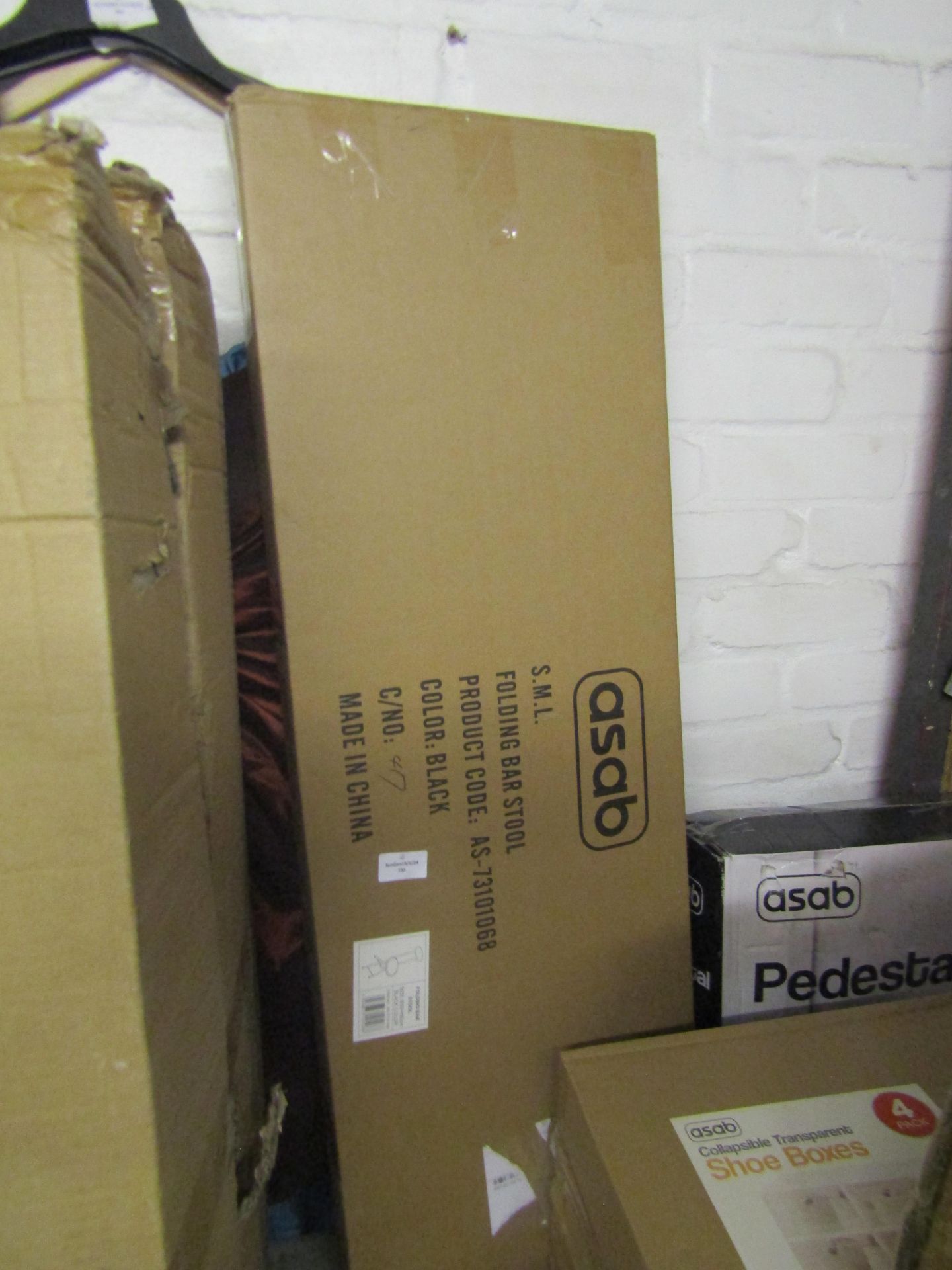 Asab Folding Bar Stool, Black - Unchecked & Boxed.