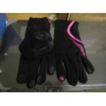 5x Sports gloves with smart phone fore finger, new Black & Pink, size XL