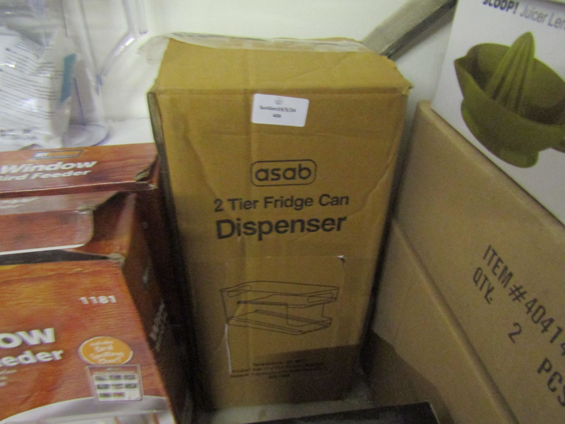 Asab 2Tier Fridge Can Dispenser, Unchecked & Boxed.