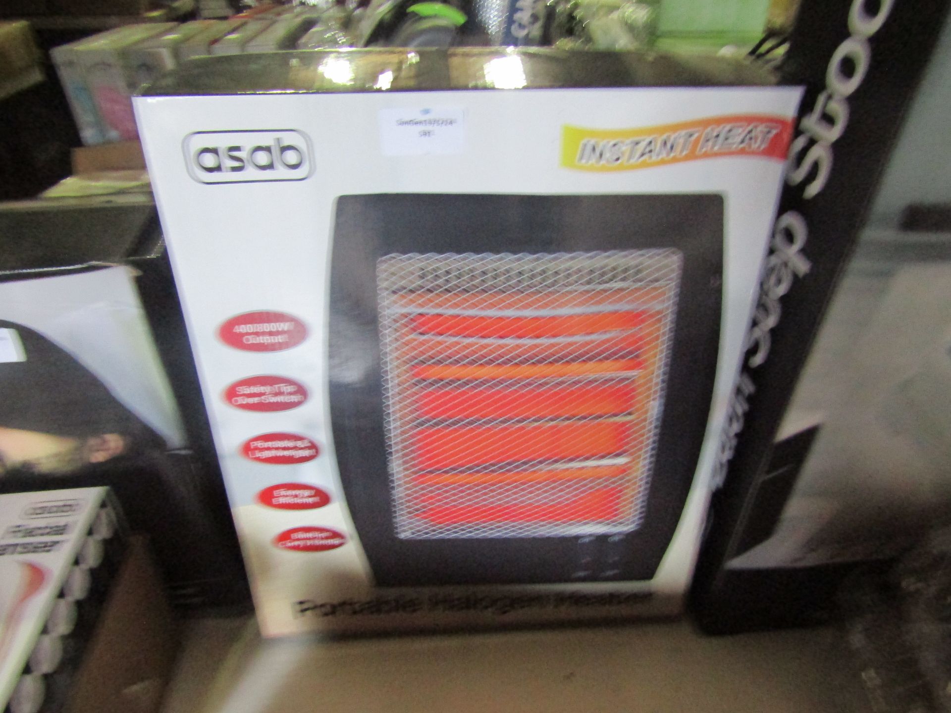 Asab Portable Halogen Heater, 400/800w - Unchecked & Boxed.