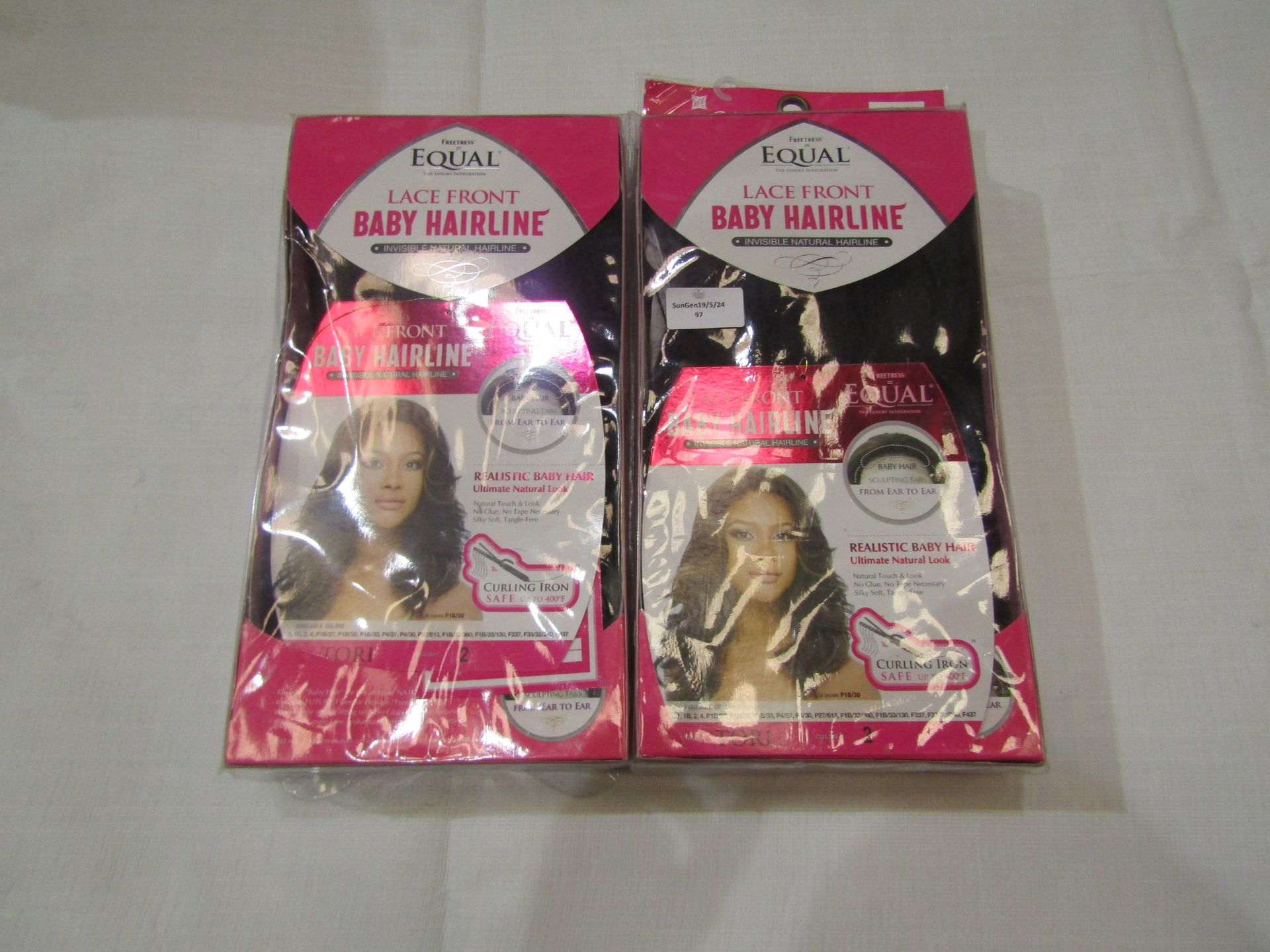 2x Freetress Equal Lace Front Baby Hairline, Style: Tori & Color: 2 - Both Unchecked & Boxed.