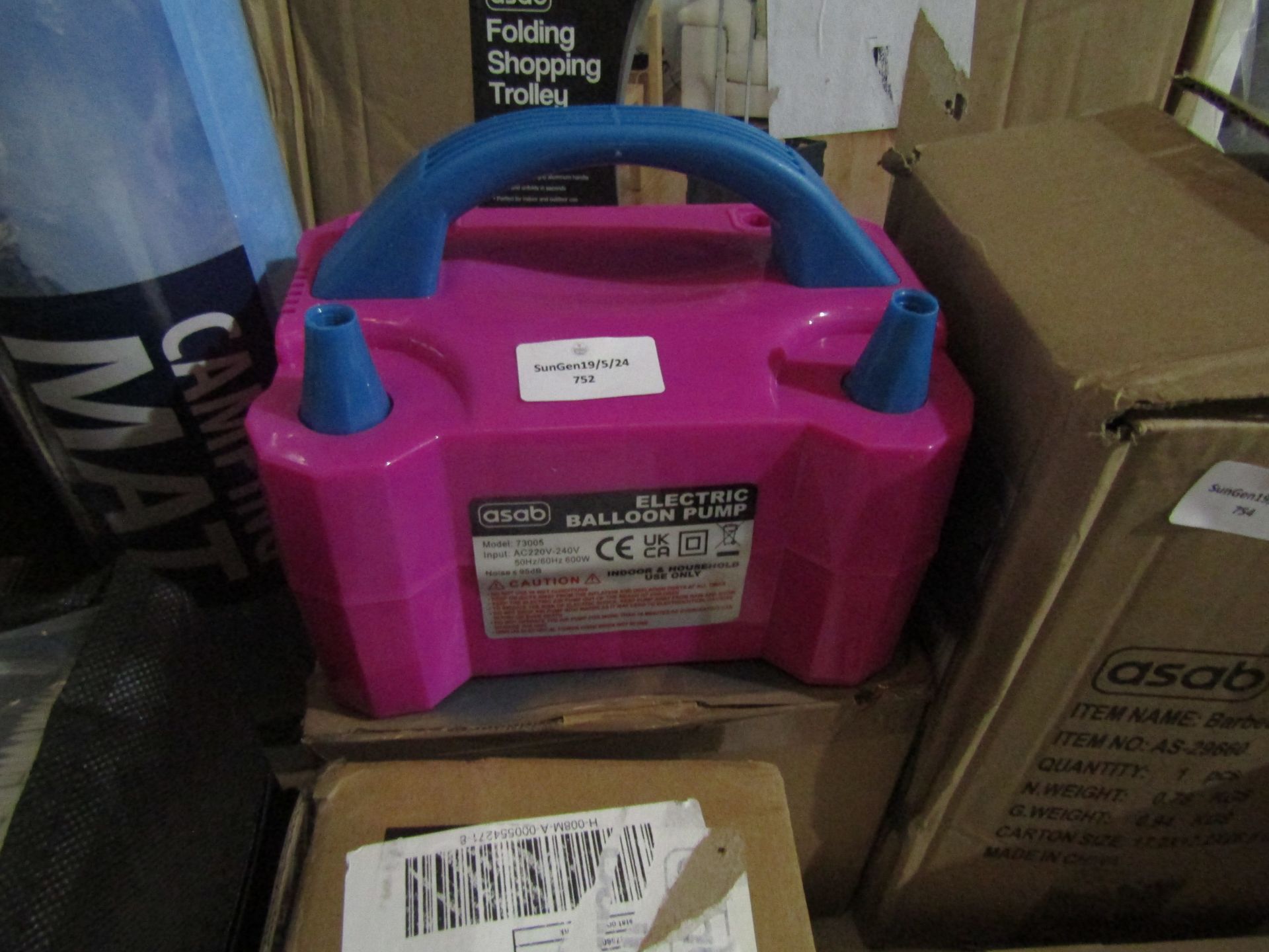 Asab Electric Balloon Pump, Pink - Unchecked & Boxed.