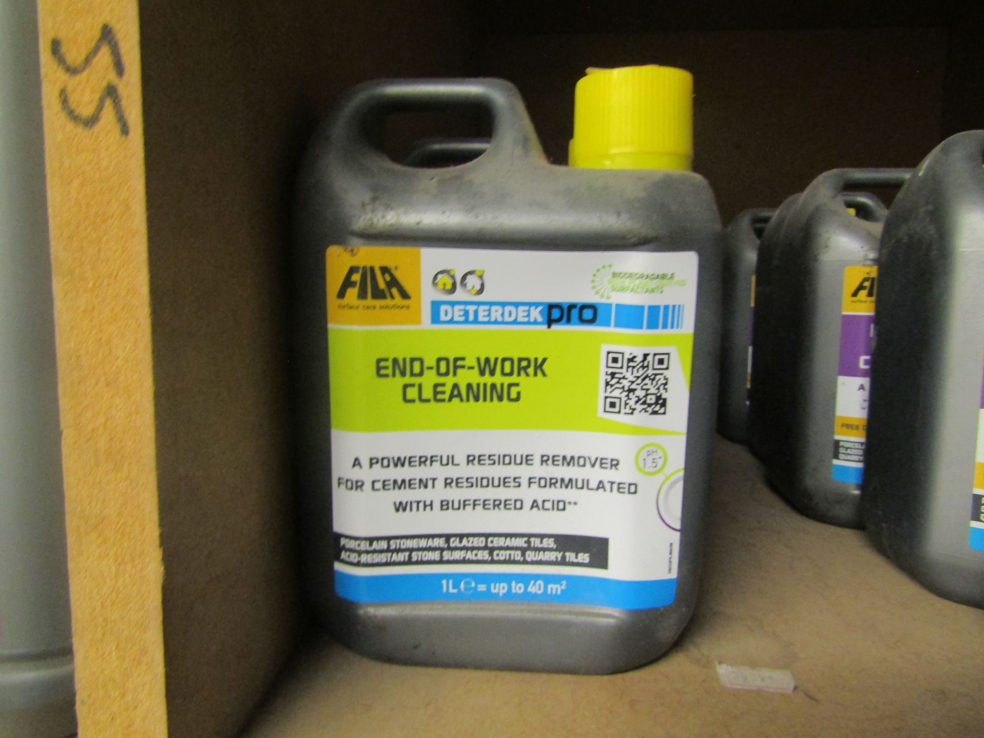 2x Fila 1L - Up To 40m Deterdek Pro End-Of-Work Cleaning, A Powerful Residue Remover For Cement