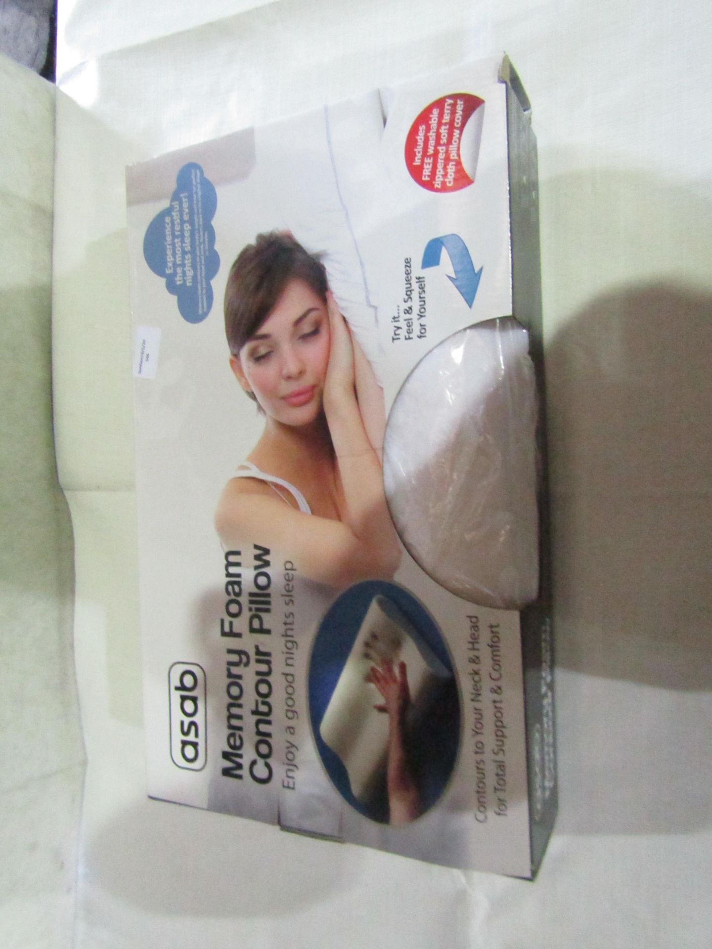 Asab Memory Foam Contour Pillow - Unchecked & Boxed.