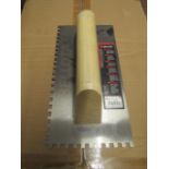 Bellota - Perfectly Level Long Lasting Square-Notched Hand Trowel With Light Wood Hand - New.