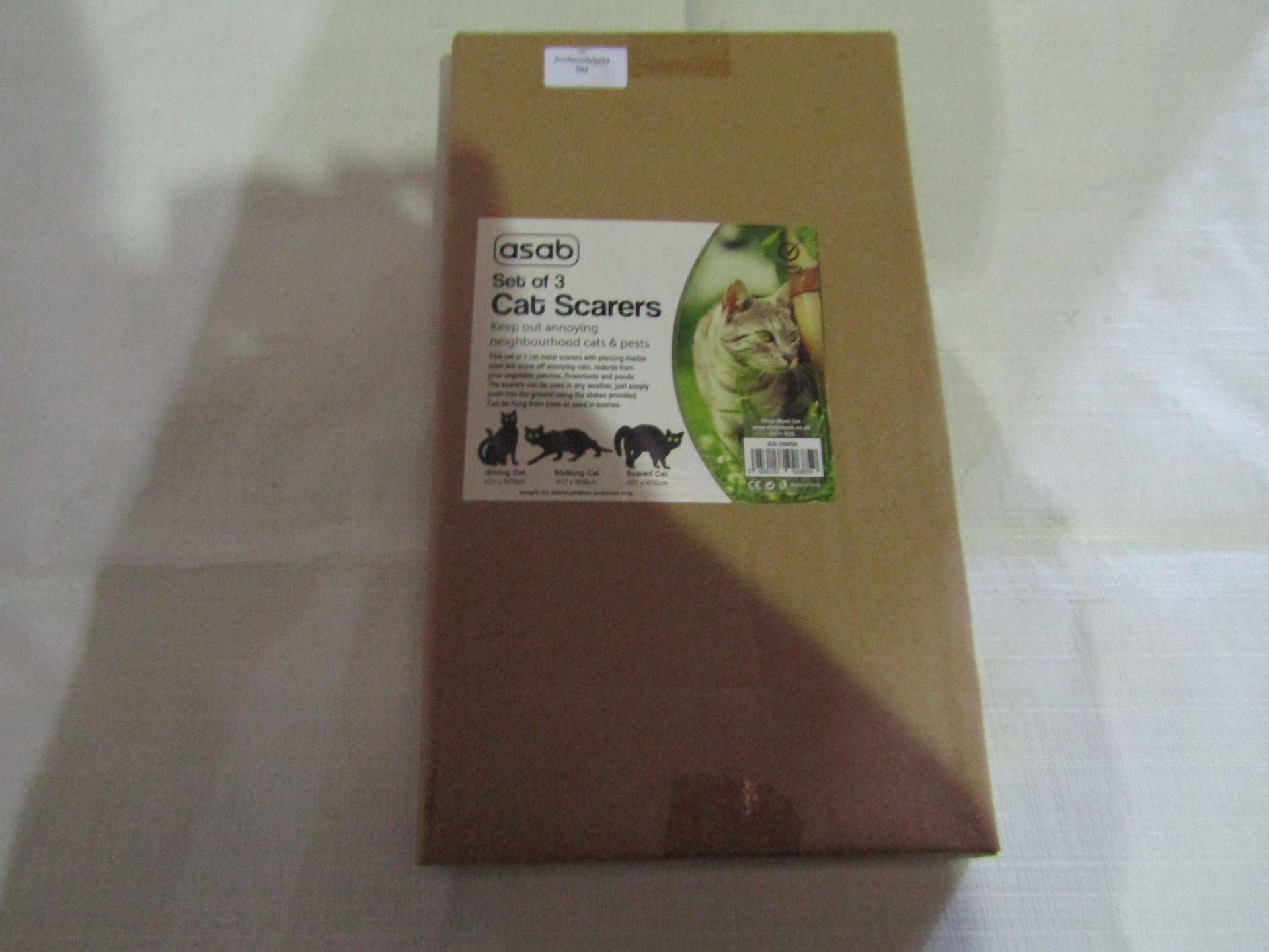 Asab Set Of 3 Cat Scarers Keep Out Annoying Neighbourhood Cats & Pests - Unchecked & Boxed.