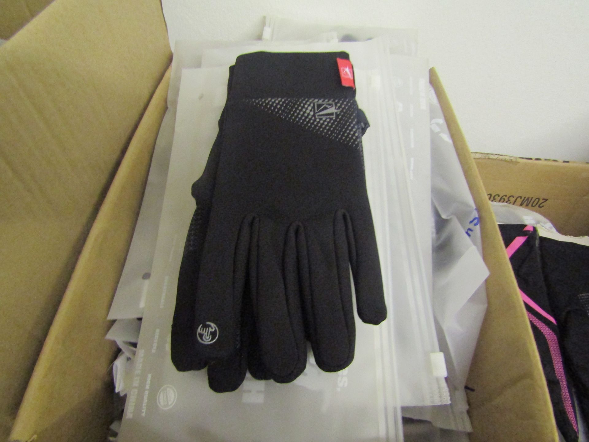 5x Sports gloves with smart phone fore finger, new, Black, Size: Medium.