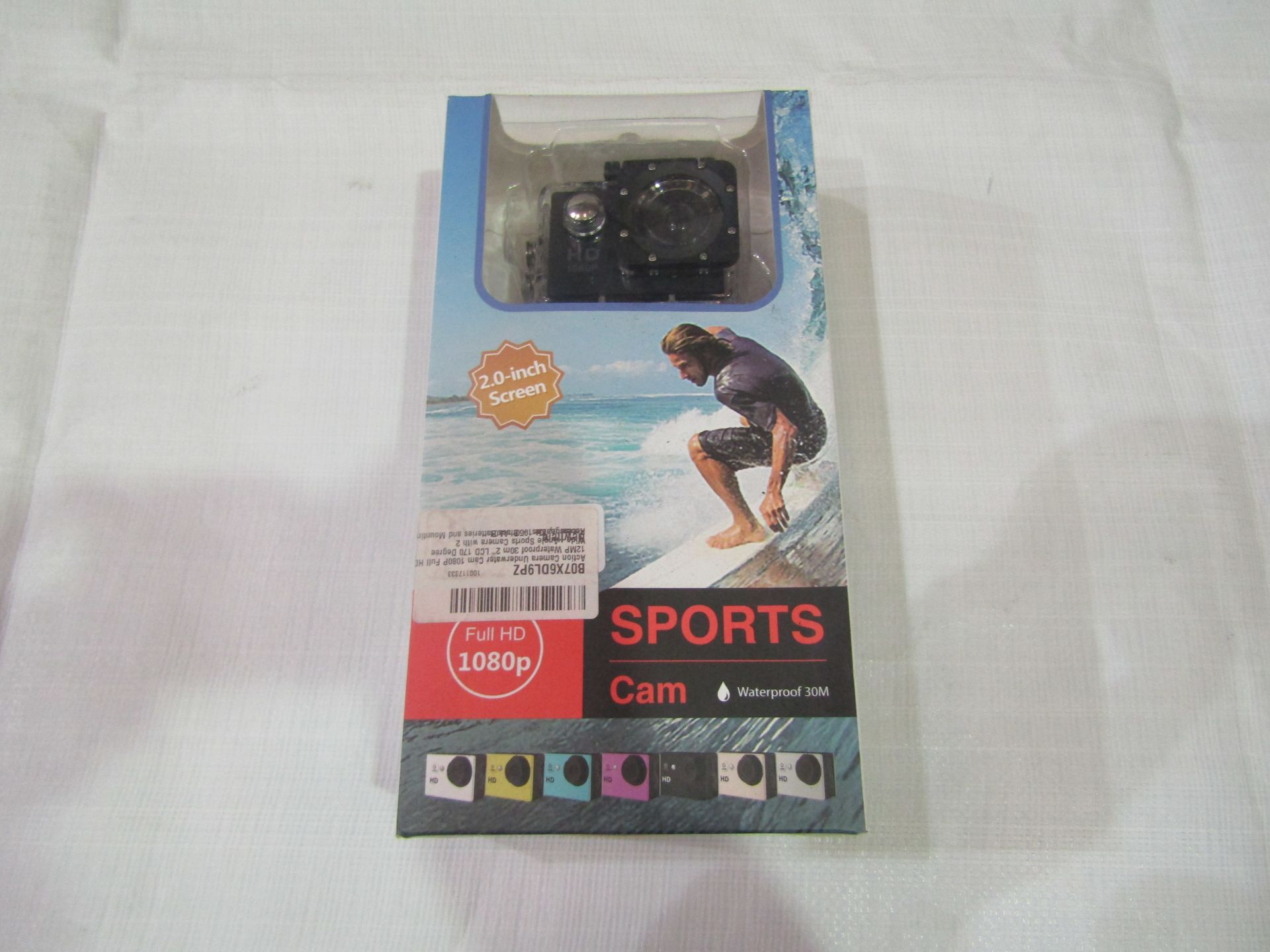 1080p Sports Camera, Waterproof To 30m, Full HD, 12mp LCD 170 Degree Wide Angle - Unchecked &