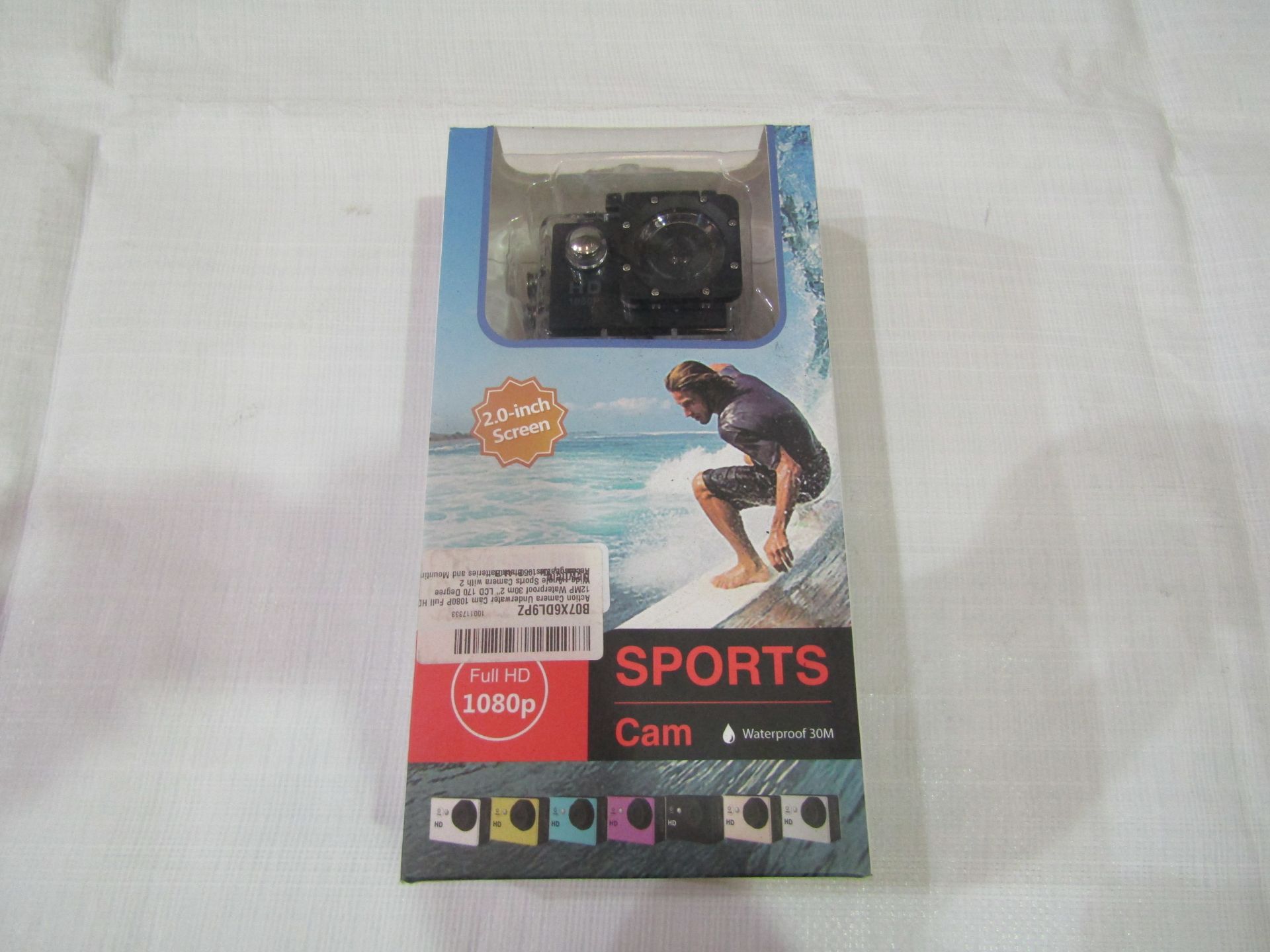 1080p Sports Camera, Waterproof To 30m, Full HD, 12mp LCD 170 Degree Wide Angle - Unchecked &