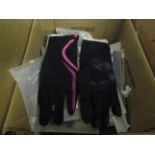 5x Sports gloves with smart phone fore finger, new Black & Pink, size XL