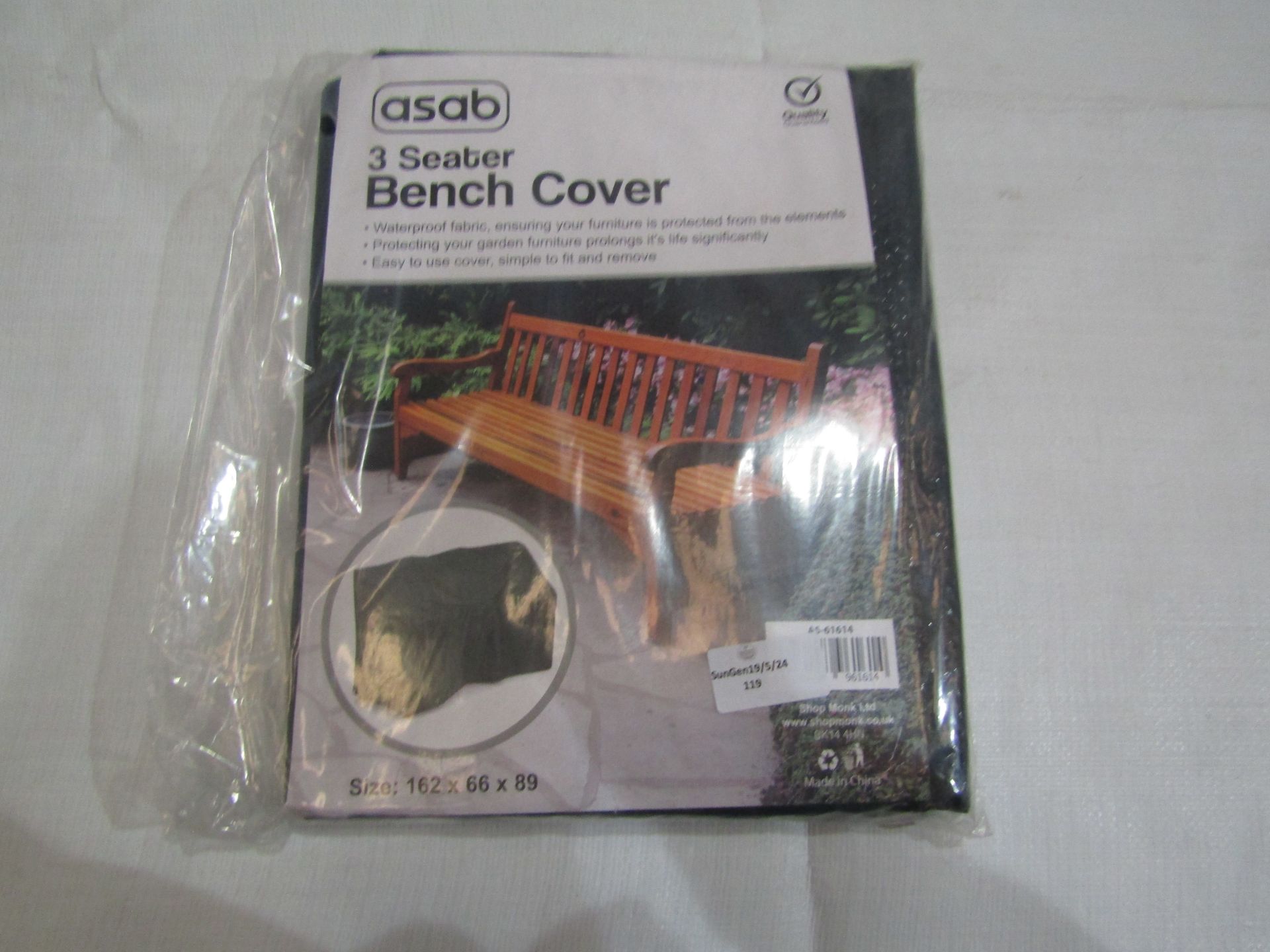 4x Asab 3 Seater Bench Cover, Size: 162x66x89 - All Unchecked & Packaged.