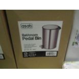 Asab 3L Stainless Steel Bathroom Pedal Bin - Unchecked & Boxed.