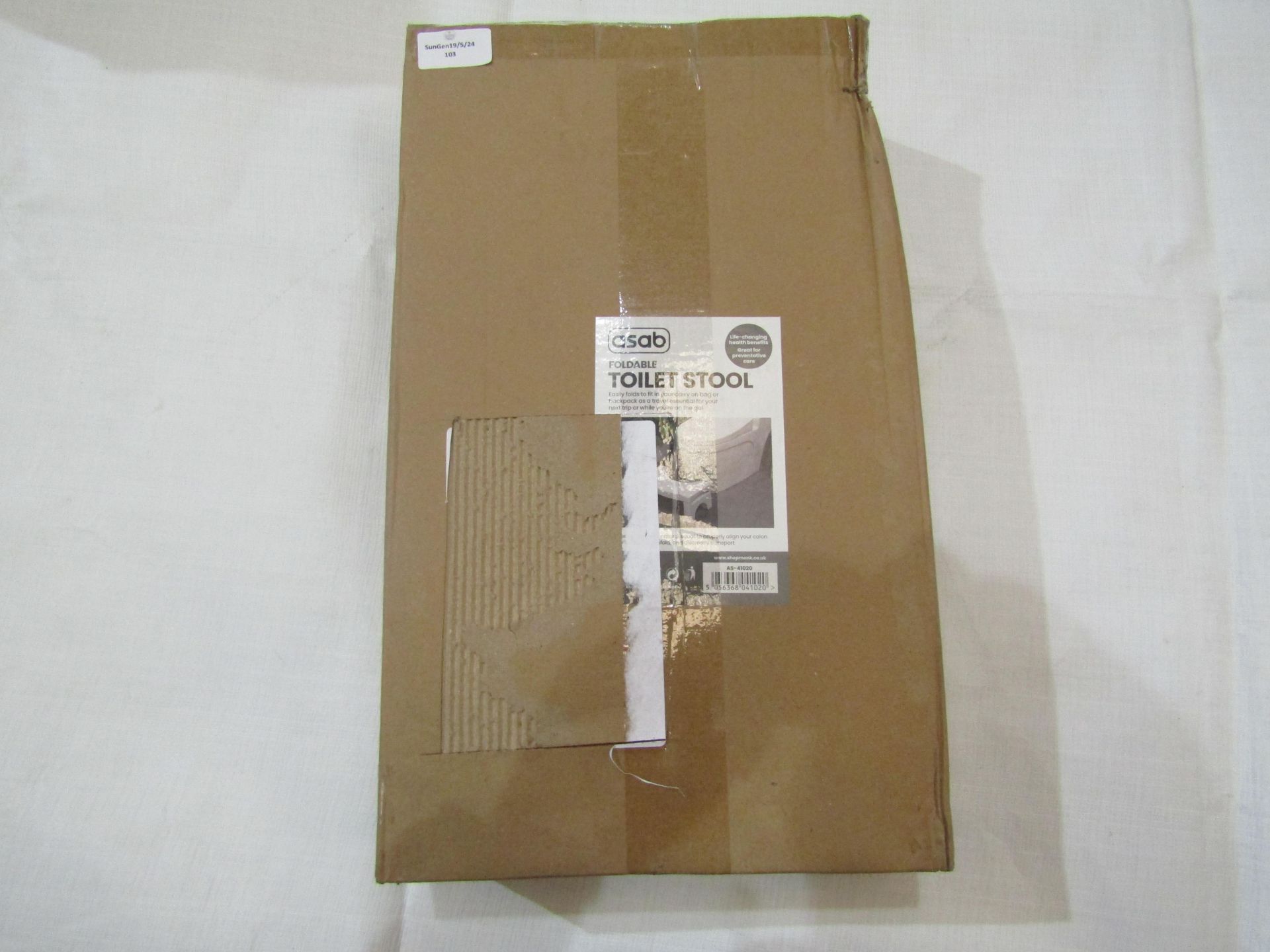 Asab Foldable Toilet Stool White - Unchecked & Boxed.