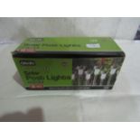 Asab 10 Pack Stainless Steel Solar Post Lights, Bright White LED - Unchecked & Boxed.
