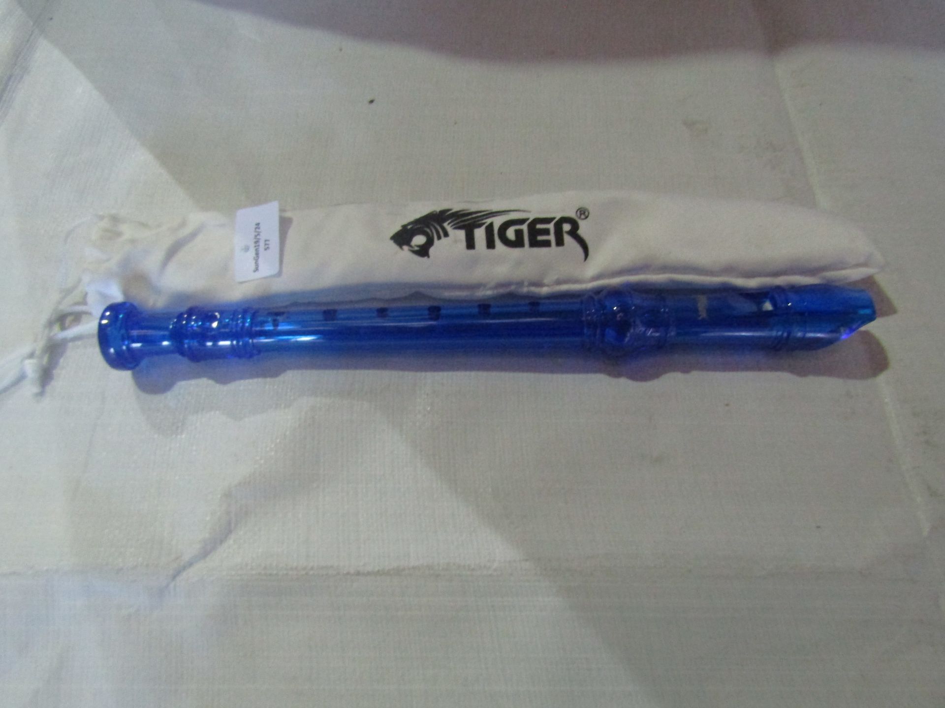 Tiger Transparent Acrylic Childrens Flute, Blue Good Condition In Bag.