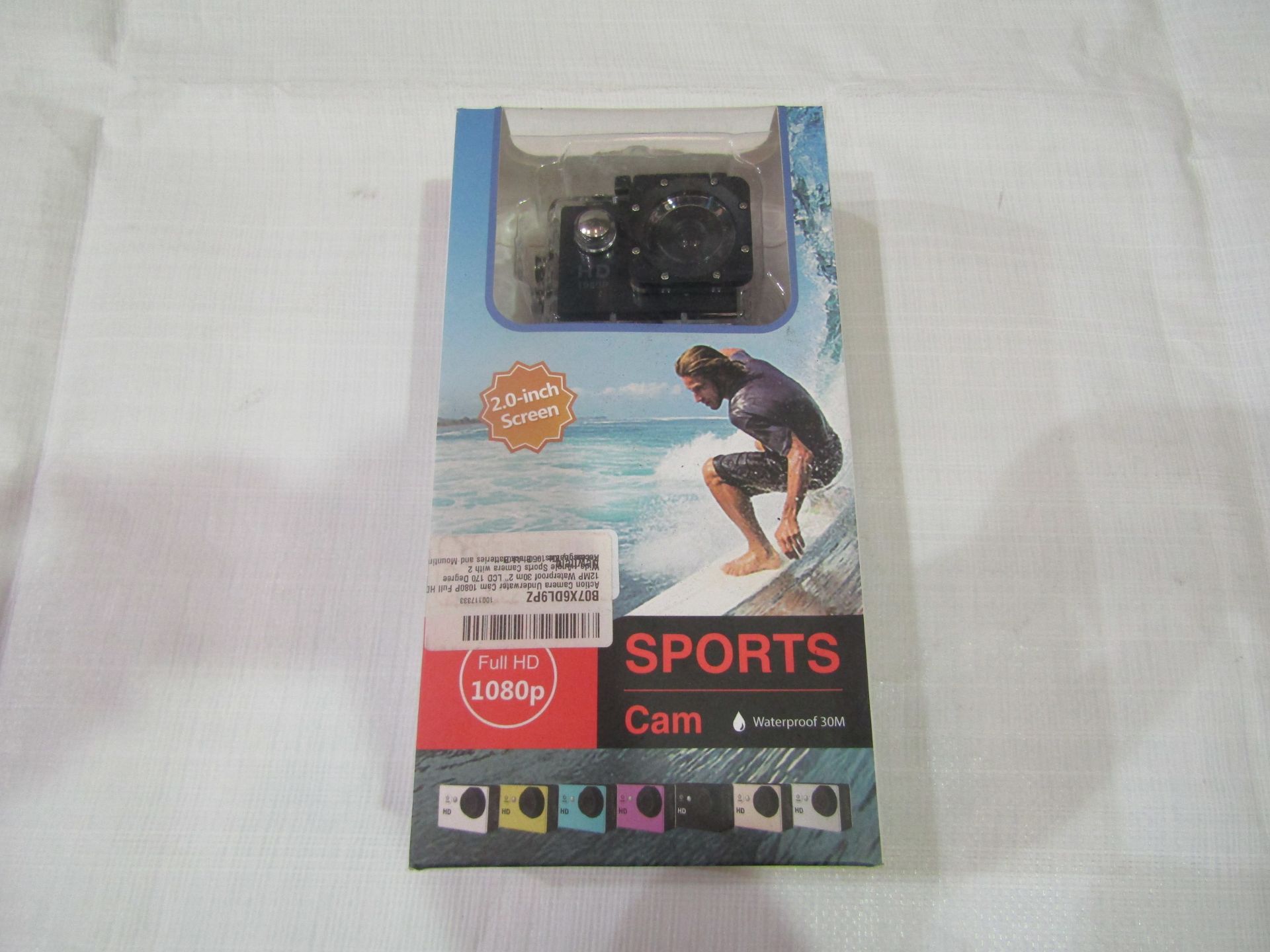 1080p Sports Camera, Waterproof To 30m, Full HD, 12mp LCD 170 Degree Wide Angle - Unchecked &