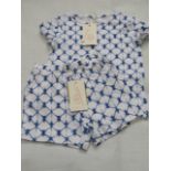 Hunter & Boo Shibori Blue T/Shirt & Shorts Aged 2-3 yrs New & Packaged RRP £13 Each