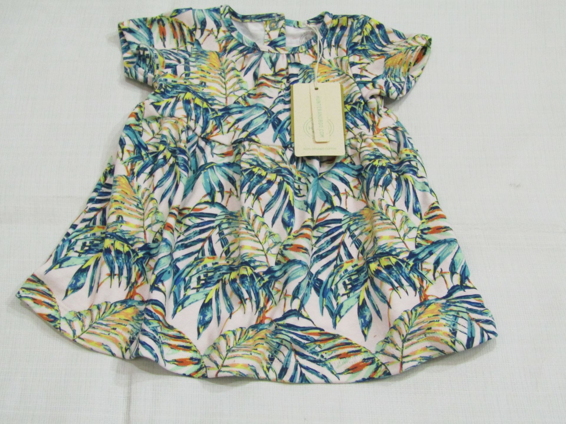 Hunter & Boo T/Shirt Dress Palawan Print Aged 3-6 Months New & Packaged RRP £21