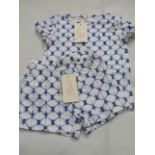 Hunter & Boo Shibori Blue T/Shirt & Shorts Aged 2-3 yrs New & Packaged RRP £13 Each