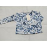 2 X Hunter & Boo Kayio Print Long Sleeve Tops Blue/White Aged 18-24 Months New & Packaged RRP £13