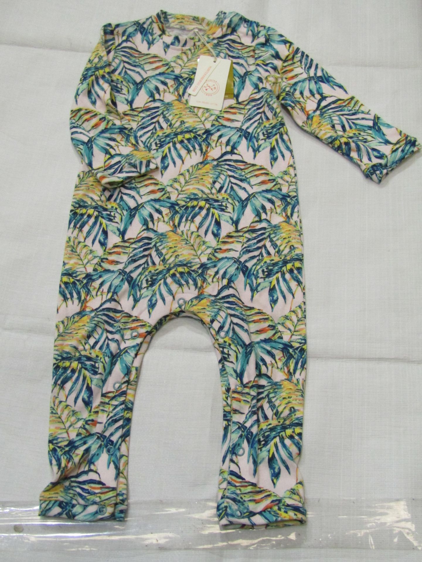 Hunter & Boo Palawan Print Sleepsuit Aged 12-24 Months New & Packaged RRP £24