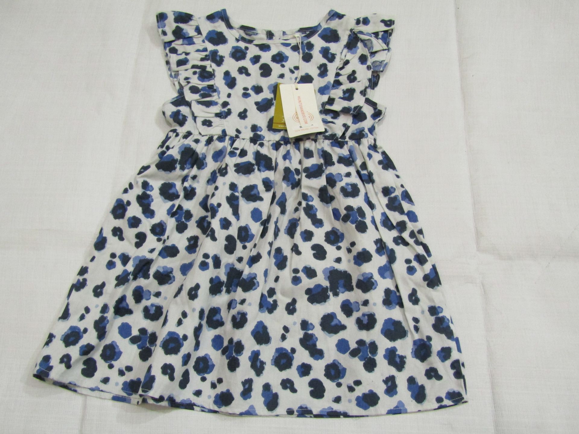 Hunter & Boo Yala Blue Frilled Dress Aged 3-4 yrs New & Packaged RRP £25