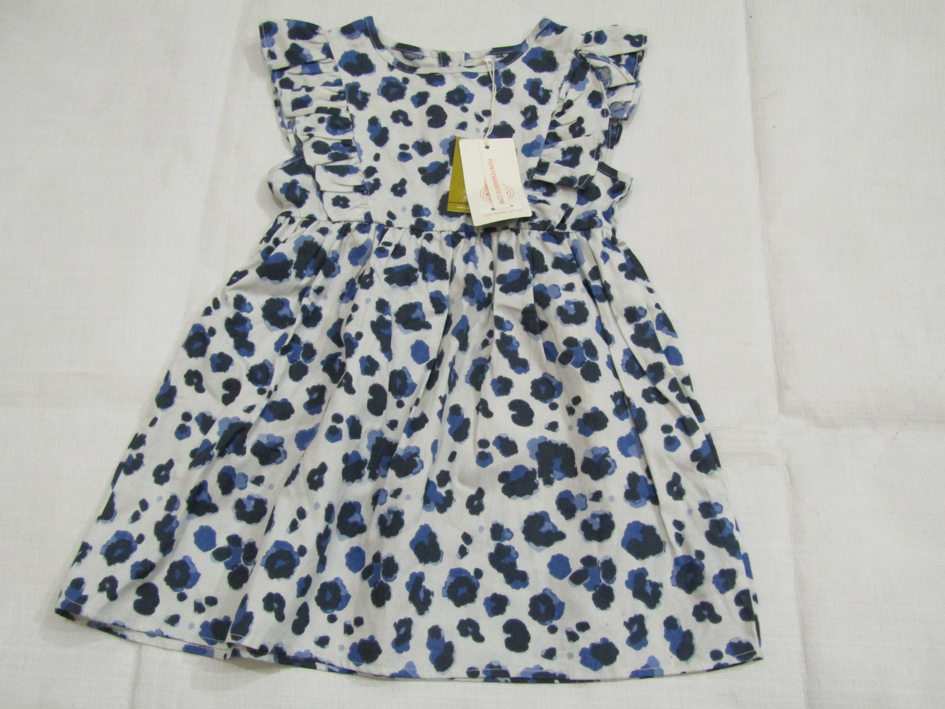 Hunter & Boo Yala Blue Frilled Dress Aged 3-4 yrs New & Packaged RRP £25