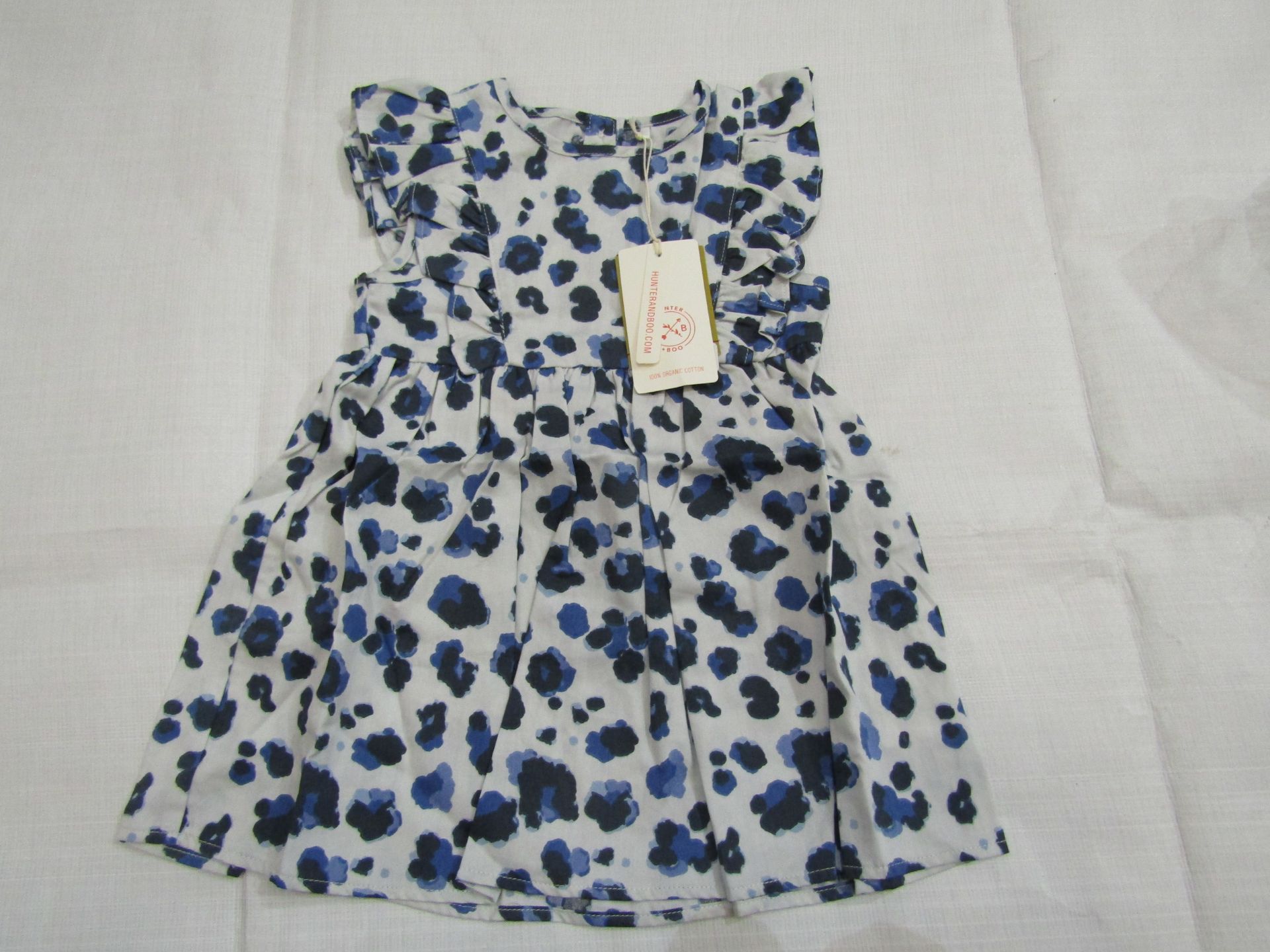 Hunter & Boo Yala Blue Frilled Dress Aged 12-24 Months New & Packaged RRP £25