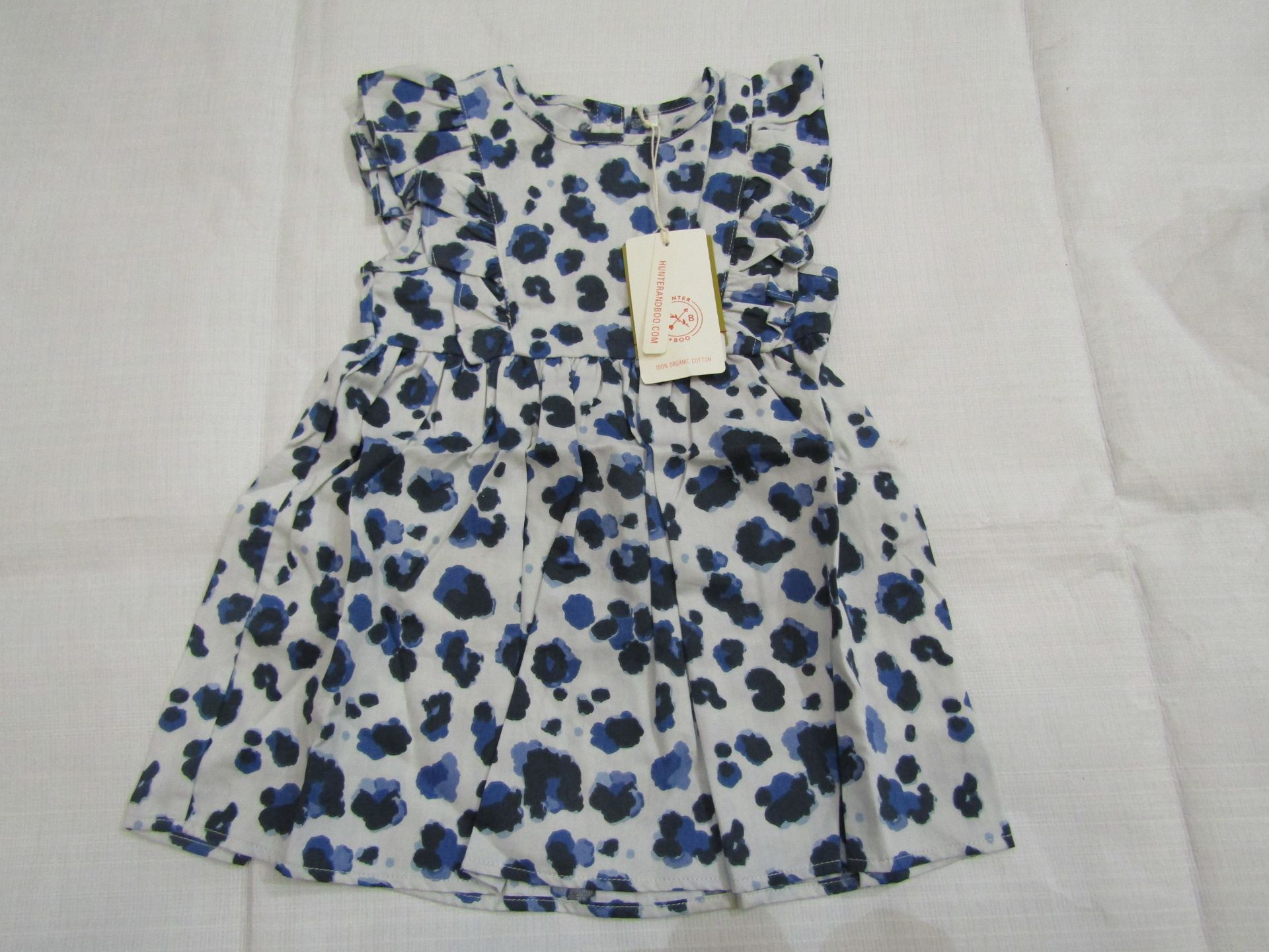 Hunter & Boo Yala Blue Frilled Dress Aged 12-24 Months New & Packaged RRP £25