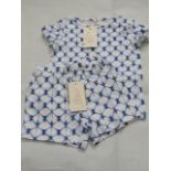 Hunter & Boo Shibori Blue T/Shirt & Shorts Aged 4-5 yrs New & Packaged RRP £13 Each