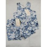 Hunter & Boo Kayio Print Vest & Shorts Blue/White Aged 3-4 yrs New & Packaged RRP £13 Each