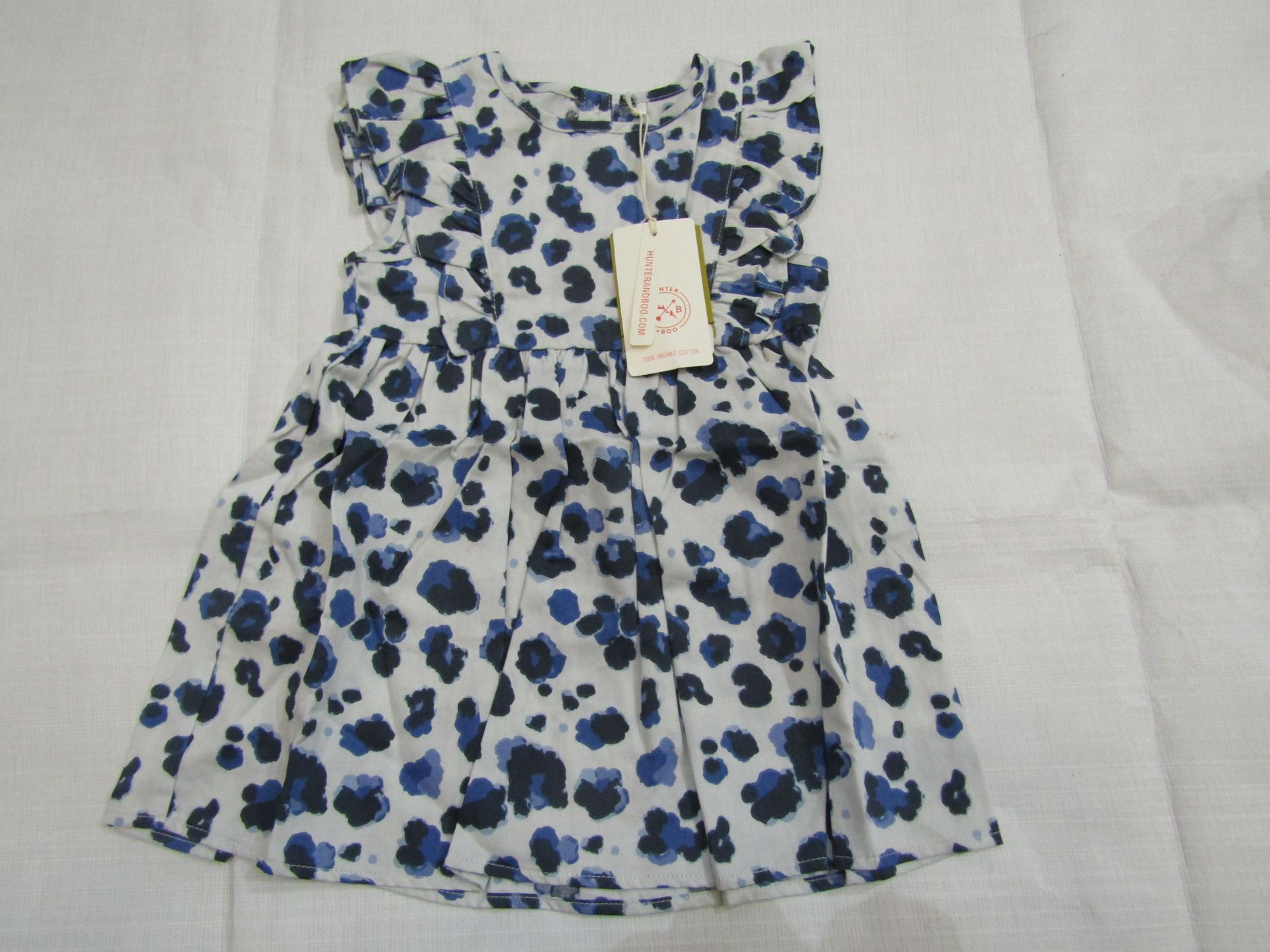 Hunter & Boo Yala Blue Frilled Dress Aged 12-24 Months New & Packaged RRP £25