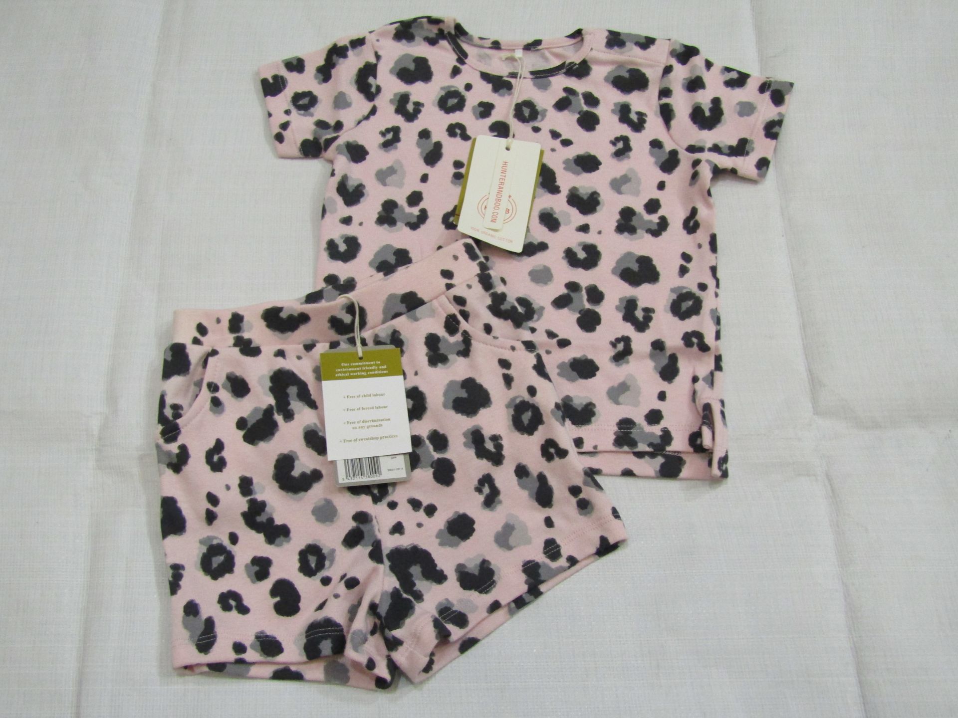 Hunter & Boo Yala Pink T/Shirt & Shorts Aged 12-24 Months New & Packaged RRP £13 Each