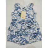 Hunter & Boo Kayio Print Romper Suit Blue/White Aged 12-24 Months New & Packaged RRP £22