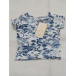 2 X Hunter & Boo Kayio Print T/Shirts Blue/White Aged 0-3 Months New & Packaged RRP £13 Each