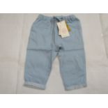 Hunter & Boo Chambray Trouser Blue Aged 6-12 Months New & Packaged RRP £24