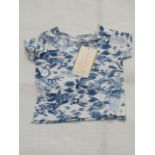 2 X Hunter & Boo Kayio Print T/Shirts Blue/White Aged 0-3 Months New & Packaged RRP £13 Each