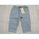 Hunter & Boo Chambray Trouser Blue Aged 6-12 Months New & Packaged RRP £24