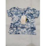 2 X Hunter & Boo Kayio Print T/Shirts Blue/White Aged 3-6 Months New & Packaged RRP £13 Each