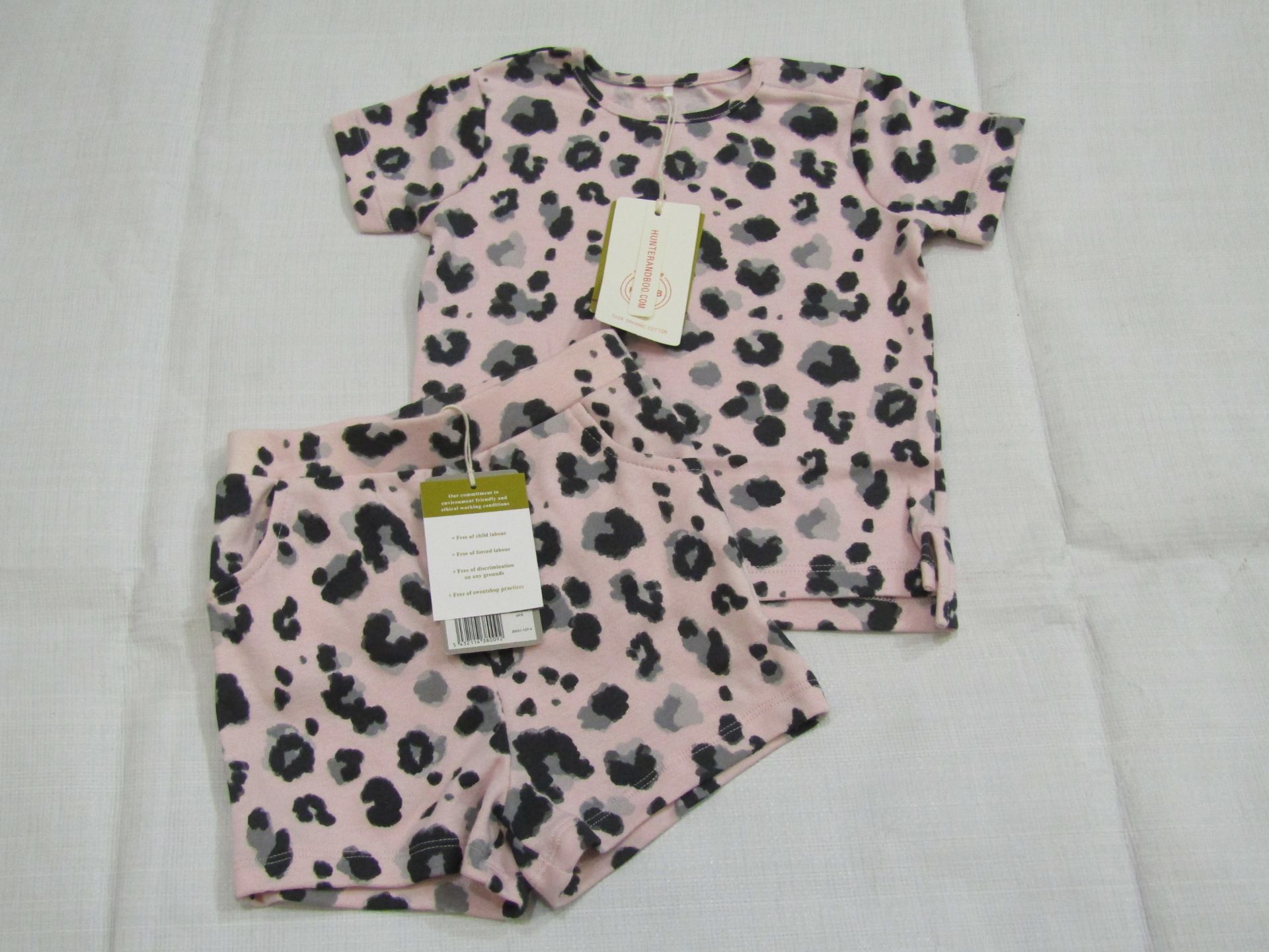 Hunter & Boo Yala Pink T/Shirt & Shorts Aged 12-24 Months New & Packaged RRP £13 Each