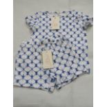 Hunter & Boo Shibori Blue T/Shirt & Shorts Aged 4-5 yrs New & Packaged RRP £13 Each