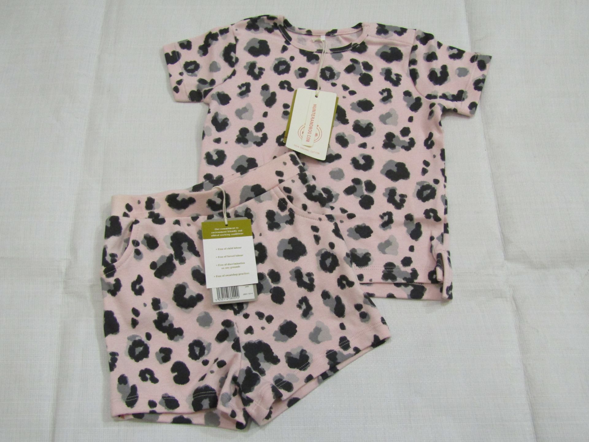 Hunter & Boo Yala Pink T/Shirt & Shorts Aged 12-24 Months New & Packaged RRP £13 Each