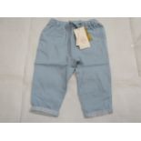 Hunter & Boo Chambray Trouser Blue Aged 6-12 Months New & Packaged RRP £24